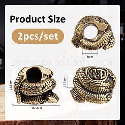 2 шт. латунные европейские бусины&nbsp;KK-FH0008-13AB