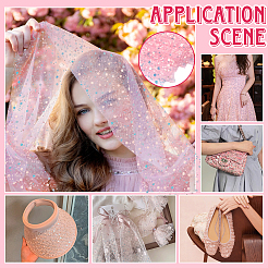 1 ярд полиэстеровой сетчатой ткани с пайетками&nbsp;DIY-FG0008-23B