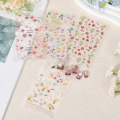 4 шт. 4 стиля самоклеящиеся наклейки для ногтей с изображением животных на тему океана&nbsp;MRMJ-SP0001-17