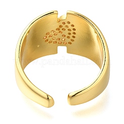 Открытые манжеты из латуни с микропаве и прозрачным цирконием для женщин&nbsp;RJEW-M021-05G