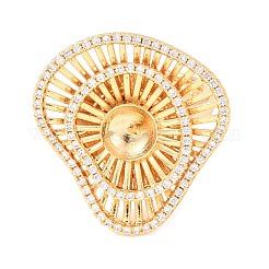 Компоненты кольца-манжеты из латуни с микропаве и прозрачным кубическим цирконием&nbsp;KK-G551-06G