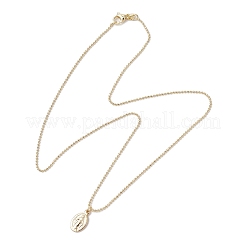 Овальные подвески в виде Девы Марии из латунной цепочки для женщин&nbsp;NJEW-JN05120