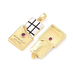 Латунные подвески с эмалью из кубических цирконий&nbsp;KK-G549-03G