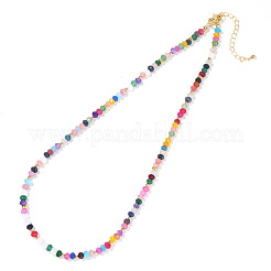 Разноцветные ожерелья из граненых ронделей из натуральных камней и стеклянных бусин для женщин&nbsp;AU7515