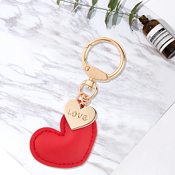 1шт брелок в форме сердца из искусственной кожи&nbsp;KEYC-CL0001-14D