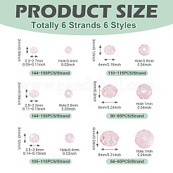 6 нити 6 стилей стеклянных бусин нити&nbsp;EGLA-TA0013-21B