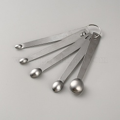 5шт. набор мерных ложек из нержавеющей стали 5 видов&nbsp;AJEW-WH20018-139