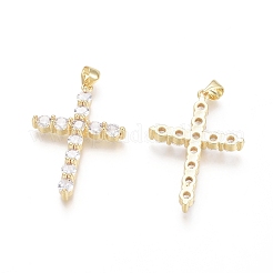 Латунные микропаве прозрачные подвески с фианитом&nbsp;ZIRC-G152-18A-G