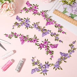 2 пара 2-х цветных аппликаций из полиэстера с цветочной вышивкой&nbsp;PATC-GF0001-59A