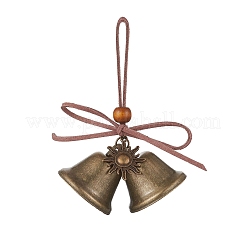 Железный колокольчик и подвесные украшения из сплава в тибетском стиле&nbsp;HJEW-JM03370-04