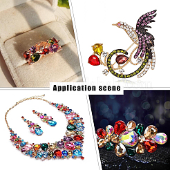 64 шт. 4 стильных стеклянных кабошона со стразами&nbsp;RGLA-FG0001-12