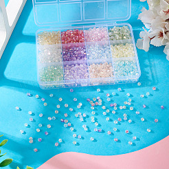 144 г двухцветных прозрачных стеклянных бусин&nbsp;EGLA-TA0013-13