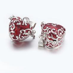 Сердце латунь эмаль коробки молитве подвески&nbsp;KK-24X21