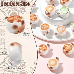 20 шт. 5 стиля украшения для кофе в форме кошки из смолы&nbsp;AJEW-CJ0001-65