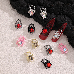 36 шт. 9-х цветные кабошоны из сплава со стразами&nbsp;FIND-SP0004-45