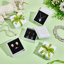 Квадратные подарочные коробки для хранения серег и ожерелья из крафт-бумаги&nbsp;LS-CON-WH0095-88B