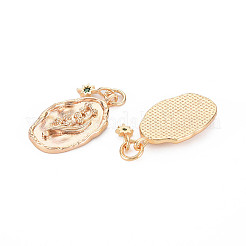 Латунные изумрудные подвески со стразами&nbsp;X-KK-S364-221