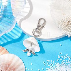 Подвески из ангельского сплава и натуральных ракушек&nbsp;HJEW-JM02016-01