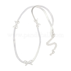 Ожерелья с подвеской из латуни с бантом&nbsp;NJEW-F325-02P