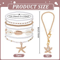 8 шт. подвески для бокалов для вина в виде морских звезд из сплава&nbsp;HJEW-GA00067-02