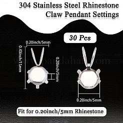 30 шт. подвеска-когти из нержавеющей стали 304 со стразами&nbsp;STAS-BBC0008-35