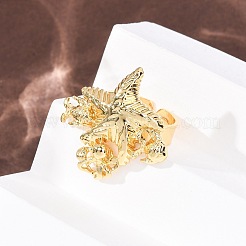 Открытые кольца из латуни с морской тематикой&nbsp;RJEW-Z129-01G-02