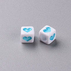 Белые непрозрачные акриловые бусины&nbsp;X-MACR-T038-12