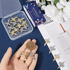 20шт 2 цвета сплав с подвесками со стразами&nbsp;FIND-SC0009-94