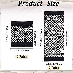 4 пара женских нейлоновых сетчатых перчаток 2 стилей&nbsp;AJEW-CY0001-08A