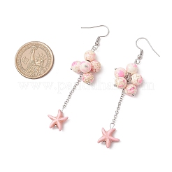 6 пара сережек-подвесок из синтетической бирюзы&nbsp;EJEW-JE06505-02