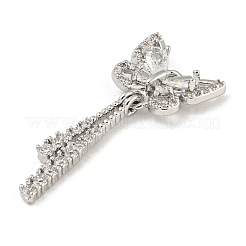 Латунные микропаве прозрачные подвески с фианитом&nbsp;KK-Z057-06P