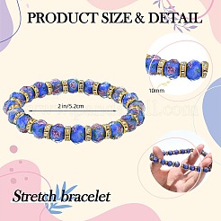 Граненые рондели ручной работы с внутренним цветком&nbsp;BJEW-SW001579-04