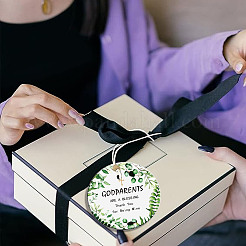 Подвесные украшения из печатного фарфора&nbsp;HJEW-WH0057-002