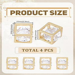 Латунные подвески из кубического циркония&nbsp;ZIRC-LP0001-29