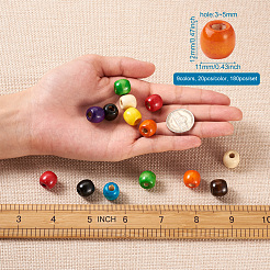 180 шт. двухцветные бусины из натурального клена&nbsp;WOOD-CD0001-06A-LF