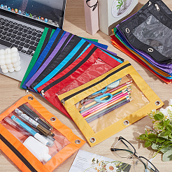 Cuthollow 40шт 8 цвета прямоугольник ткань Оксфорд 3 кольца ручка карандаш сумки на молнии&nbsp;ABAG-CL0001-14