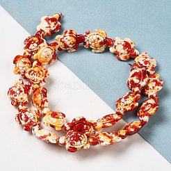 Нити из синтетических бирюзовых бусин&nbsp;X-G-P507-05B