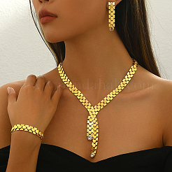 Элегантные железные геометрические подвески браслеты серьги и ожерелья комплект для женской вечеринки&nbsp;BU2705