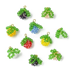 7 шт. 7-х цветные подвески-фрукты из медной проволоки ручной работы&nbsp;PALLOY-CJ00100