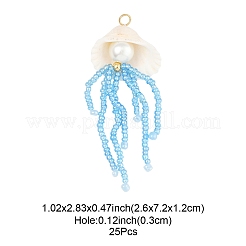 Подвески из натурального ракушечного и стеклянного жемчуга большие&nbsp;PALLOY-FS00032