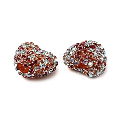 Сверкающие акриловые бусины в форме сердца с украшением из страз&nbsp;LS-OACR-NH0001-02A-01