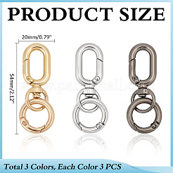 9 шт. 3 цвета поворотные застежки из сплава&nbsp;HJEW-ME00045