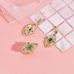 Серьги-гвоздики с зеленым кубическим цирконием от сглаза&nbsp;JE997A