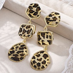 Серьги-гвоздики из акрила и сплава&nbsp;LS-EJEW-M075-01G-06