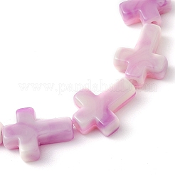 7шт 7 цвета крест акриловые бусины эластичные браслеты для женщин и мужчин&nbsp;BJEW-JB11434