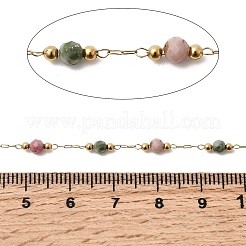 Цепи круглого звена из натурального индийского агата ручной работы и нержавеющей стали 316&nbsp;CHS-L033-07G-04