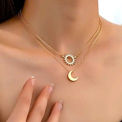 2 шт. ожерелье из сплава с подвеской в виде солнца и луны&nbsp;FS-WGC7774-01