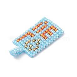 Прямоугольник из бисера с подвесками в виде слова «любовь»&nbsp;PALLOY-MZ01086-02