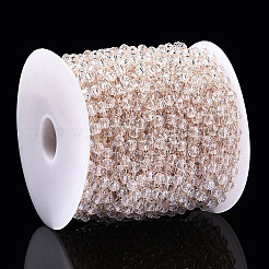 Стеклянные граненые круглые цепочки из бисера ручной работы&nbsp;CHC-ZX005-05G