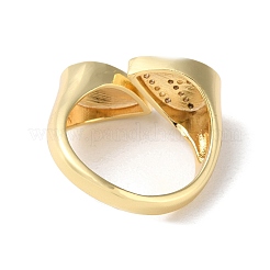 Стойка покрытие латунь микро паве кубический цирконий открытые манжеты кольца&nbsp;RJEW-M158-02G